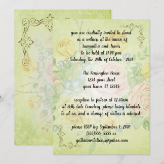 Vintage Pastel Roses Victorian Wedding Invitation