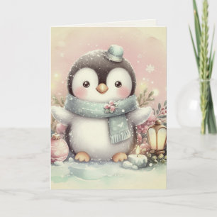 Vintage Pastel Watercolor Christmas Ornaments  Card