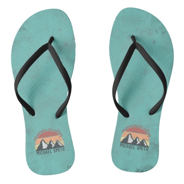 Vintage pastels mountains are calling monogram jandals (Footbed)