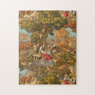 Vintage Pastoral Country Scene Jigsaw Puzzle