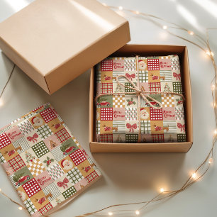 Vintage Patchwork Classic Christmas Tissue Paper