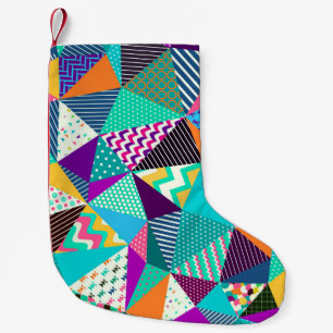 Vintage Patchwork Decorative Pattern Design Small Christmas Stocking