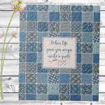 Vintage Patchwork Print Dusty Blues Jigsaw Puzzle<br><div class="desc">Personalise this vintage style patchwork patterned puzzle with your own text for a unique gift. Created in shades of dark denim and lighter dusty blues and tiny white floral prints for a rustic look with faux zig-zag stitch details. Sweet item for quilters, seamstresses or anyone with a taste for good...</div>