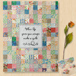 Vintage Patchwork Print Jigsaw Puzzle<br><div class="desc">Personalize this colorful vintage patchwork patterned puzzle with your own text for a unique gift. Sweet item for quilters,  seamstresses or anyone with a taste for cozy rustic home decor.</div>