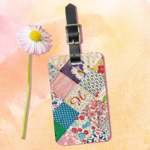 Vintage Patchwork Quilt Luggage Tag