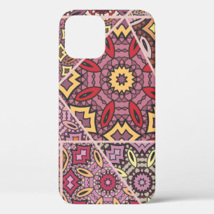 Vintage patchwork quilt pattern. Vintage decorativ iPhone 12 Case