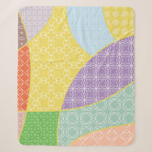 Vintage patchwork quilt pattern. Vintage decorativ Sherpa Blanket