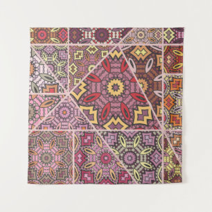 Vintage patchwork quilt pattern. Vintage decorativ Tapestry