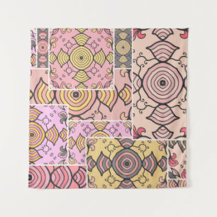 Vintage patchwork quilt pattern. Vintage decorativ Tapestry