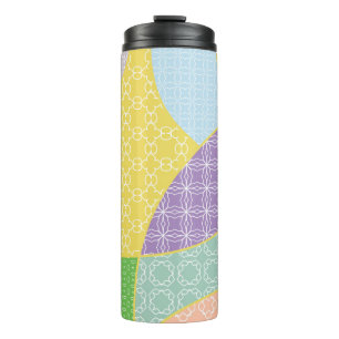 Vintage patchwork quilt pattern. Vintage decorativ Thermal Tumbler