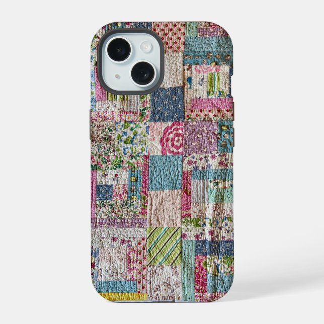 Vintage Patchwork Quilt phone case (Back)