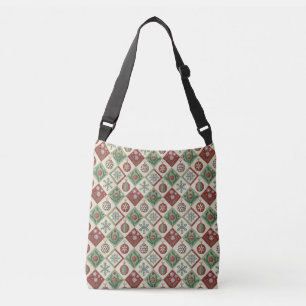 Vintage Patchwork Quilted Christmas Pattern Crossbody Bag