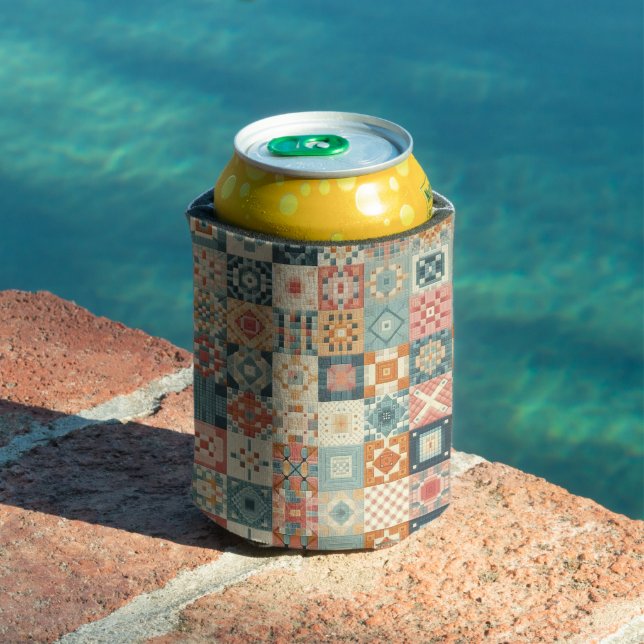 Vintage, patchwork quilted look can cooler (In Situ Pool)
