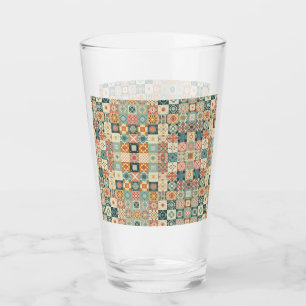 Vintage, patchwork quilted look glass