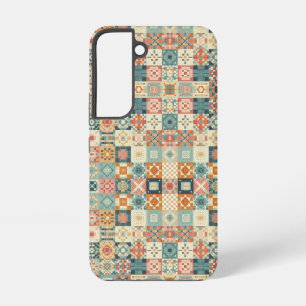 Vintage, patchwork quilted look samsung galaxy case