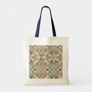 Vintage, patchwork quilted look tote bag
