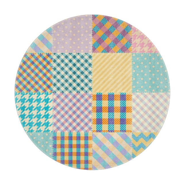 Vintage Patchwork: Textile Seamless Background Cutting Board (Front)