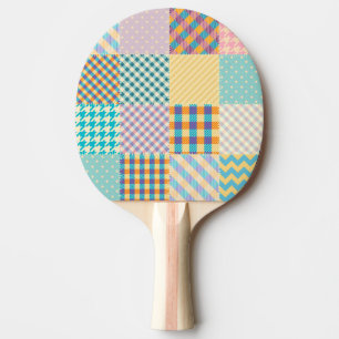 Vintage Patchwork: Textile Seamless Background Ping Pong Paddle