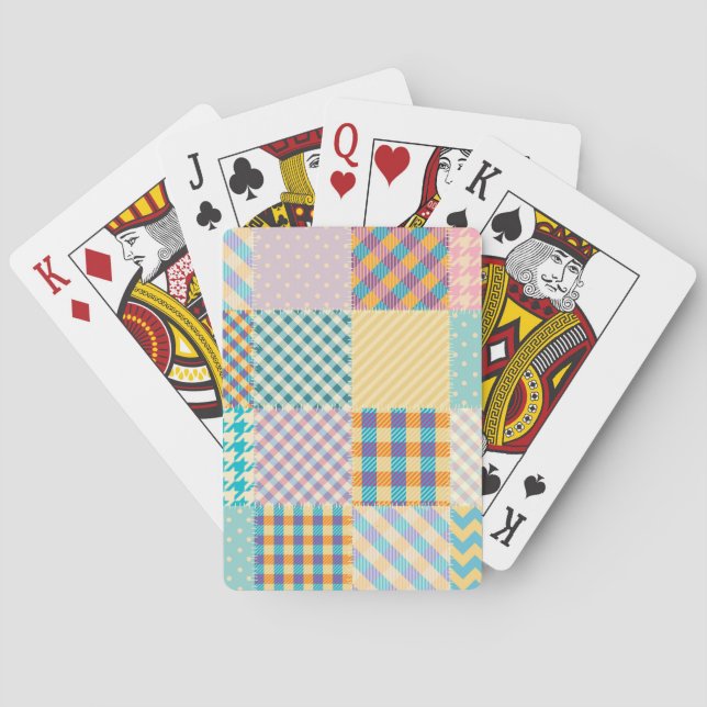 Vintage Patchwork: Textile Seamless Background Playing Cards (Back)