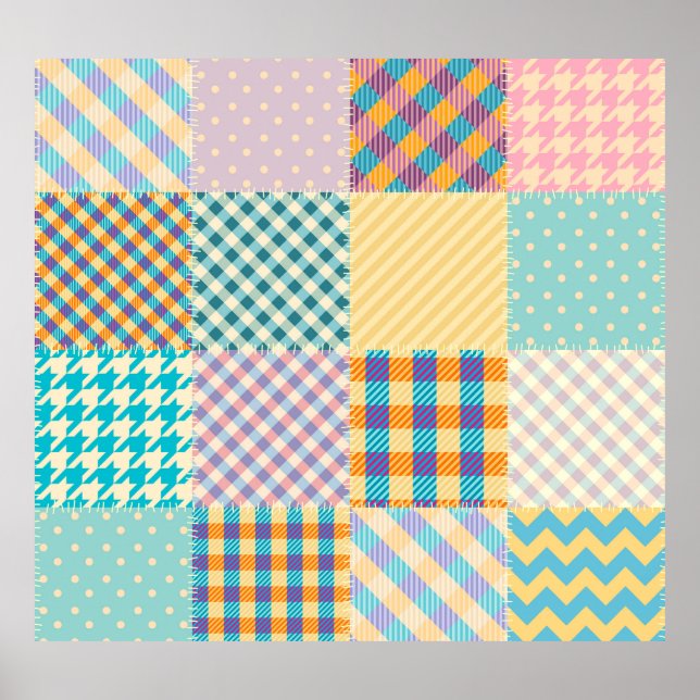 Vintage Patchwork: Textile Seamless Background Poster (Front)