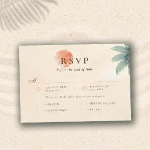 Vintage Patina Coastal Shoreline Wedding Meal RSVP Card