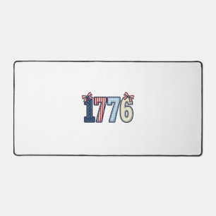 Vintage Patriotic 1776 Ribbon Shirt Design_1 Desk Mat