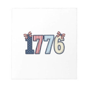 Vintage Patriotic 1776 Ribbon Shirt Design_1 Notepad