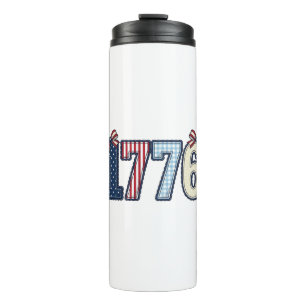 Vintage Patriotic 1776 Ribbon Shirt Design_1 Thermal Tumbler