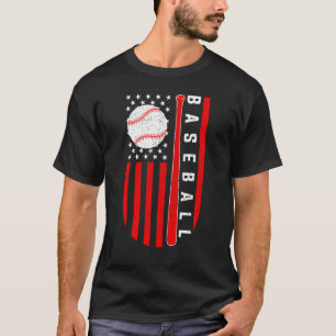 Vintage Patriotic 4th of July Baseball Men USA Ame T-Shirt