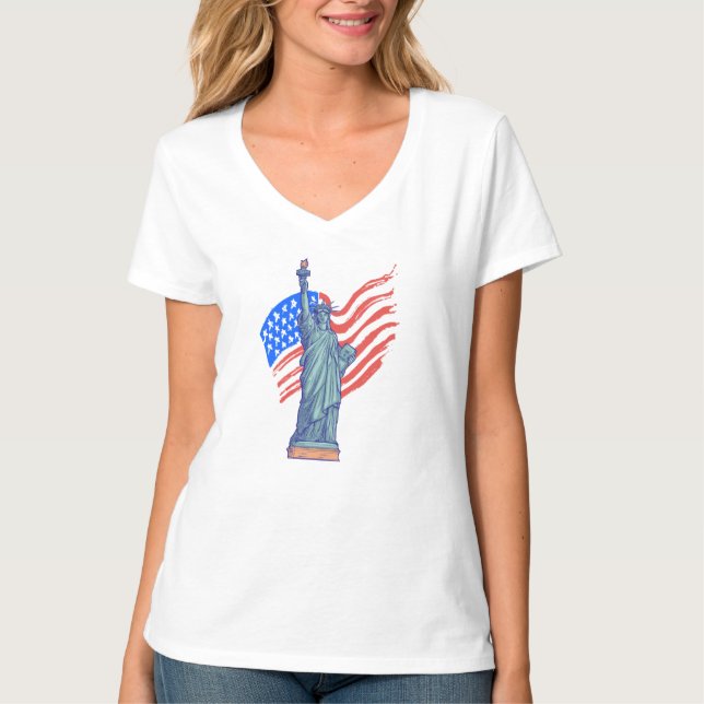  Vintage Patriotic 4th of July Design T-Shirt (Front)