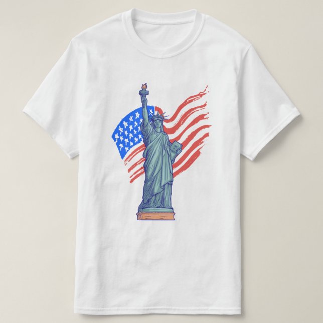  Vintage Patriotic 4th of July Design T-Shirt (Design Front)