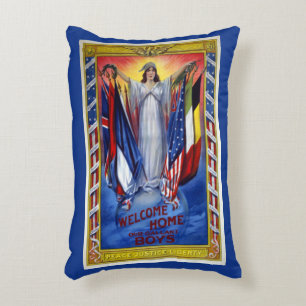Vintage Patriotic America, Peace Justice Liberty Decorative Cushion