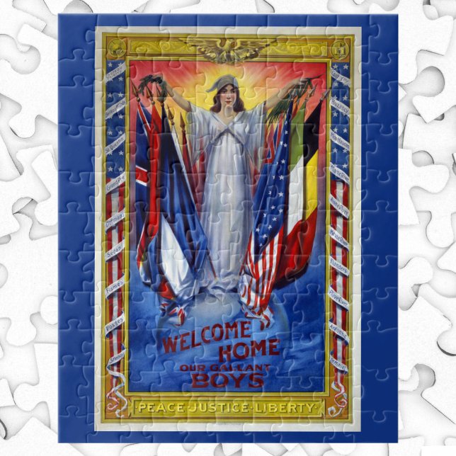 Vintage Patriotic America, Peace Justice Liberty Jigsaw Puzzle (Creator Uploaded)