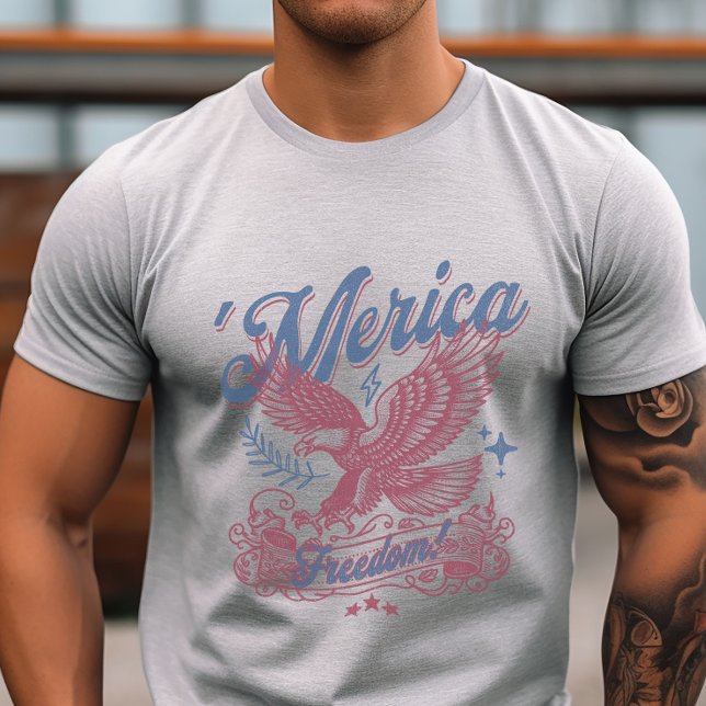 Vintage Patriotic America T-Shirt (Patriotic Eagle 'Merica Tshirt)