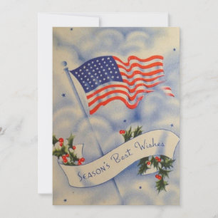 Vintage Patriotic American Flag Christmas Holiday