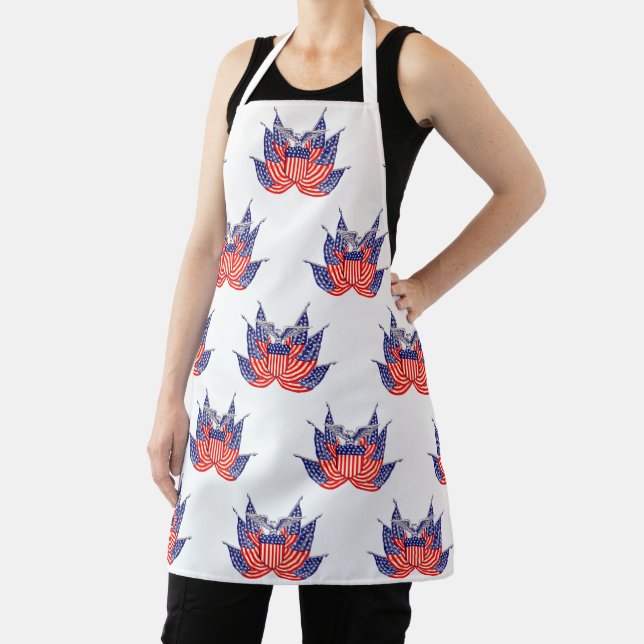 Vintage Patriotic American Flag, Fourth of July Apron (Insitu)
