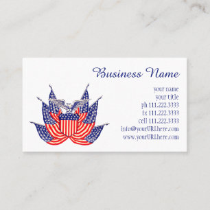 Vintage Patriotic American Flag, Fourth of July Business Card