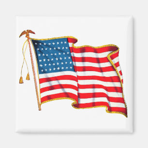 Vintage Patriotic American Flag, Fourth of July Magnet