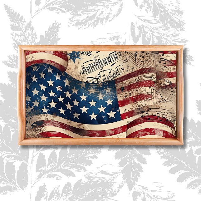 Vintage Patriotic American Flag Music Note Tissue Paper (Creator Uploaded)