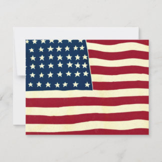 Vintage Patriotic American Flag, Party Invitation