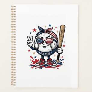 Vintage Patriotic Baseball Mascot Shirt Design_1 Planner