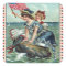 Vintage Patriotic Beach Women Postcard