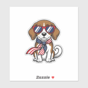 Vintage Patriotic Beagle Dog Sunglasses Shirt_1