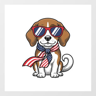 Vintage Patriotic Beagle Dog Sunglasses Shirt_1