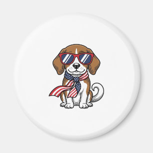 Vintage Patriotic Beagle Dog Sunglasses Shirt_1 Magnet