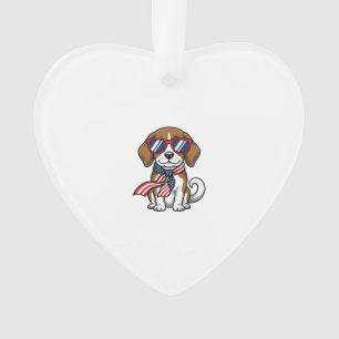 Vintage Patriotic Beagle Dog Sunglasses Shirt_1 Ornament