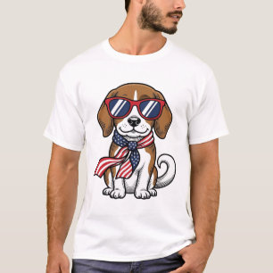 Vintage Patriotic Beagle Dog Sunglasses Shirt_1 T-Shirt