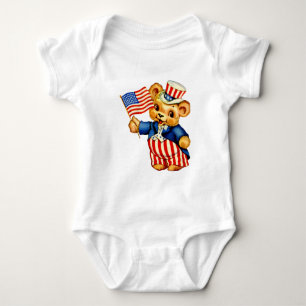 Vintage Patriotic Bear Infant Creeper
