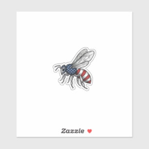 Vintage Patriotic Bee Vector Graphic Shirt Design_