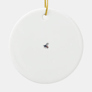 Vintage Patriotic Bee Vector Graphic Shirt Design_ Ceramic Tree Decoration